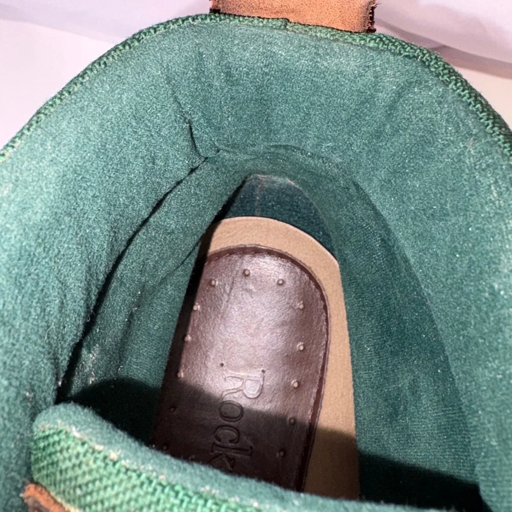 VTG LL Bean Duck Boots Mens 11‎ Leather Green Canvas Waterproof Rain Snow Boot